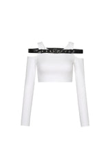 Leather Bound Bold Off-Shoulder Top