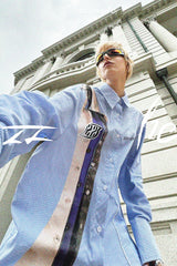 Striped Accent Oversized Shirt