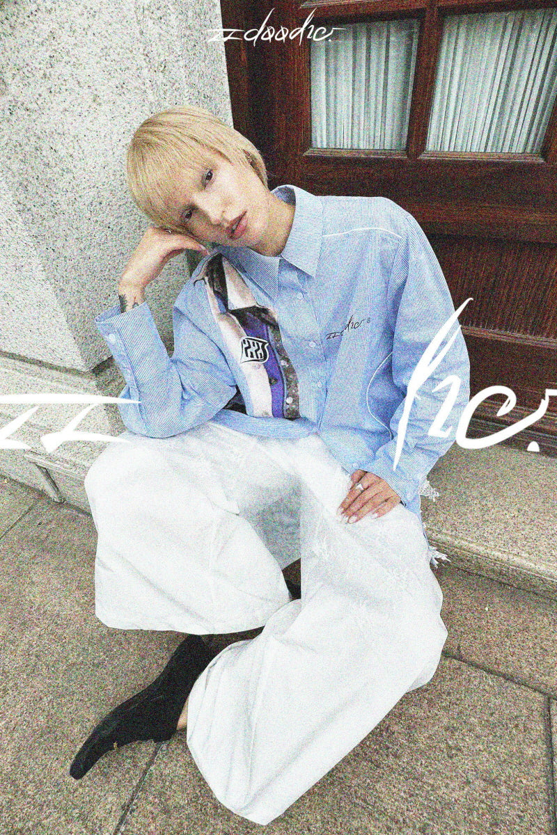 Striped Accent Oversized Shirt