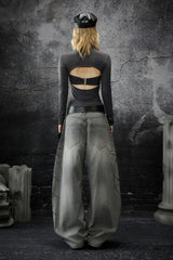 Shadow Script Washed Loose Jeans