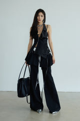 Layered Ballet Bud Flare Pants