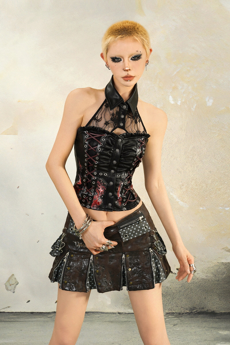 Renegade Armor Pleated Mini Skirt