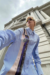 Striped Accent Oversized Shirt