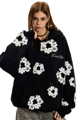 Urban Bloom Oversized Floral Hoodie