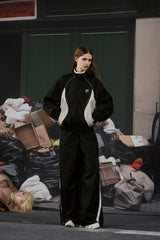 Panel Line Nylon Track Pants