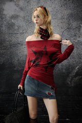 Ritual Dream Off-Shoulder Top - Red