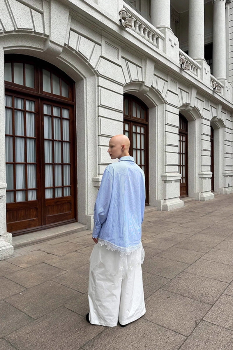 Striped Accent Oversized Shirt