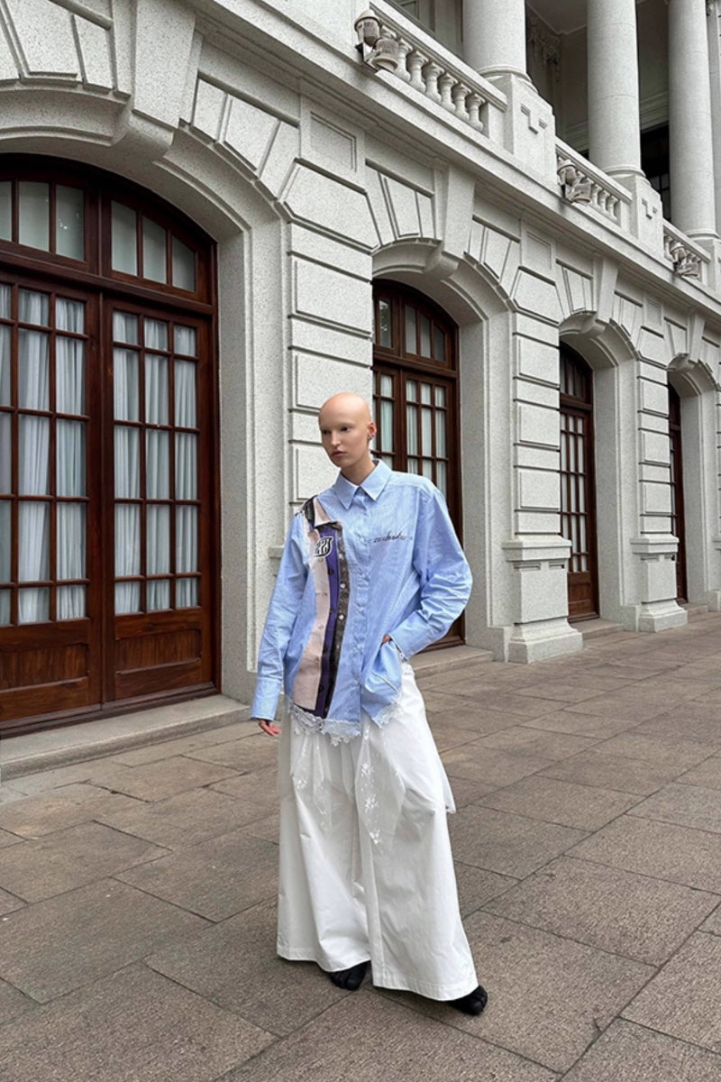 Striped Accent Oversized Shirt