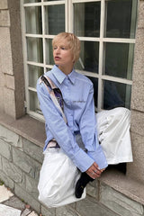 Striped Accent Oversized Shirt