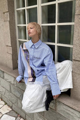 Striped Accent Oversized Shirt