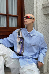 Striped Accent Oversized Shirt