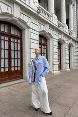 Striped Accent Oversized Shirt