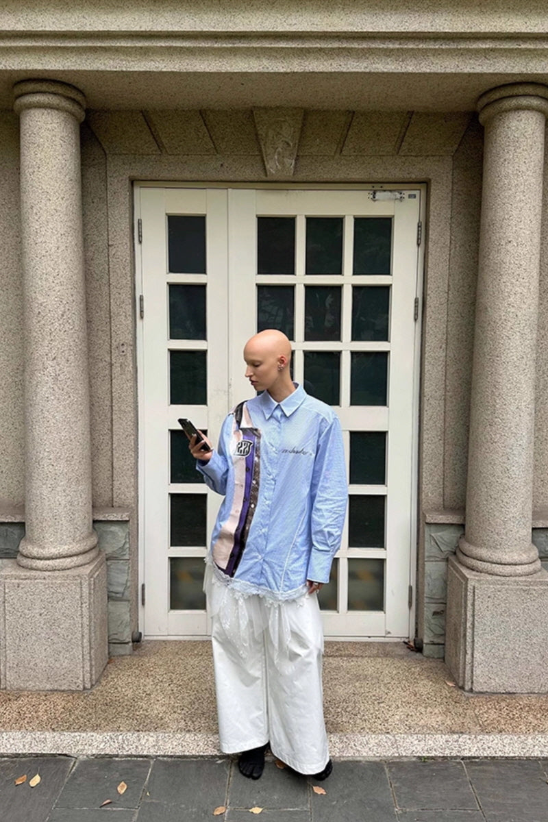 Striped Accent Oversized Shirt