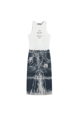 Trompe-l'œil Denim Maxi Dress