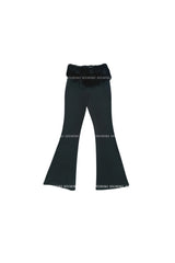 Velvet Edge Corset & Fur-Trim Flare Pants Set