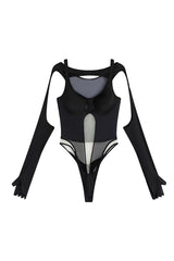 Shadow Carve Mesh Glove Bodysuit