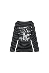 Striped Chaos Graphic Top