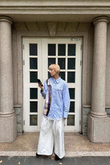 Striped Accent Oversized Shirt