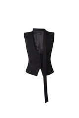 Lace Trim Tailored Vest Top