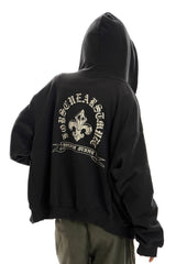 Gothic Emblem Oversized Zip Hoodie
