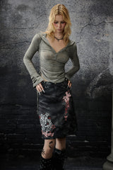 Urban Rebellion Camouflage Denim Skirt