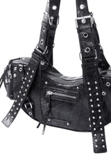 Studded Rebel Biker Shoulder Bag