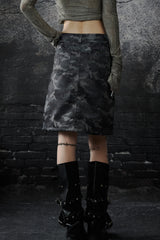 Urban Rebellion Camouflage Denim Skirt