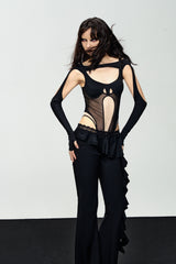 Shadow Carve Mesh Glove Bodysuit