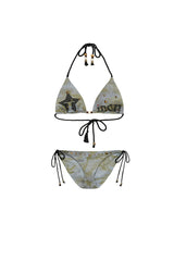 Urban Camo Chain-Detail Triangle Bikini Set
