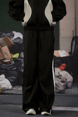 Panel Line Nylon Track Pants