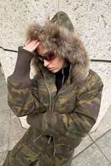 Feral Camo Fur Hood Puffer