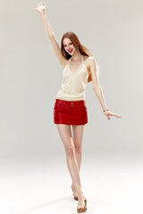 Rivet Rouge Faux Leather Mini Skirt