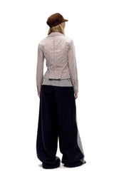 Shadowline Wool Tweed Wide-Leg Pants