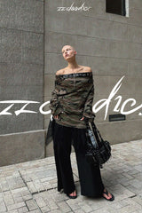 Urban Rebel Camo Off-Shoulder Top