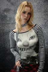Striped Cat Vision Long Sleeve Top