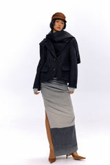 Urban Sophist Wool Blazer with Convertible Scarf
