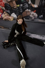 Panel Line Nylon Track Pants