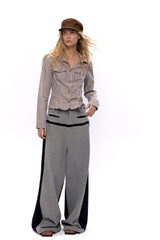 Shadowline Wool Tweed Wide-Leg Pants