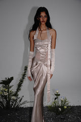 Siren Cutout Drape Dress - Champagne