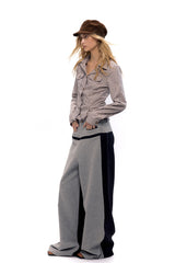 Shadowline Wool Tweed Wide-Leg Pants