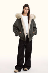 Frosted Haven Faux Fur Hood Jacket