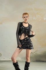 Rogue Metal Detail Leather Skirt