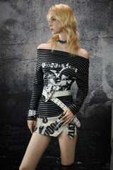 Striped Chaos Graphic Top