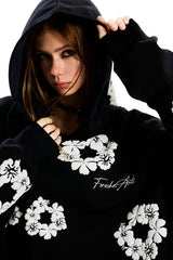 Urban Bloom Oversized Floral Hoodie