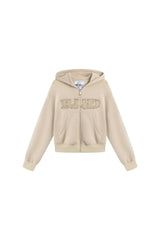 Frayed Statement Cropped Hoodie