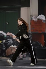 Panel Line Nylon Track Pants