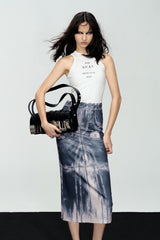 Trompe-l'œil Denim Maxi Dress