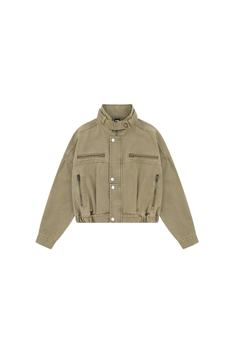 Rust-Toned Rebel Cropped Workwear Jacket