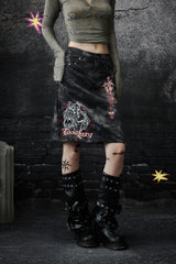 Urban Rebellion Camouflage Denim Skirt