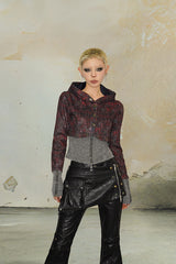 Layered Edge Zipper Hoodie
